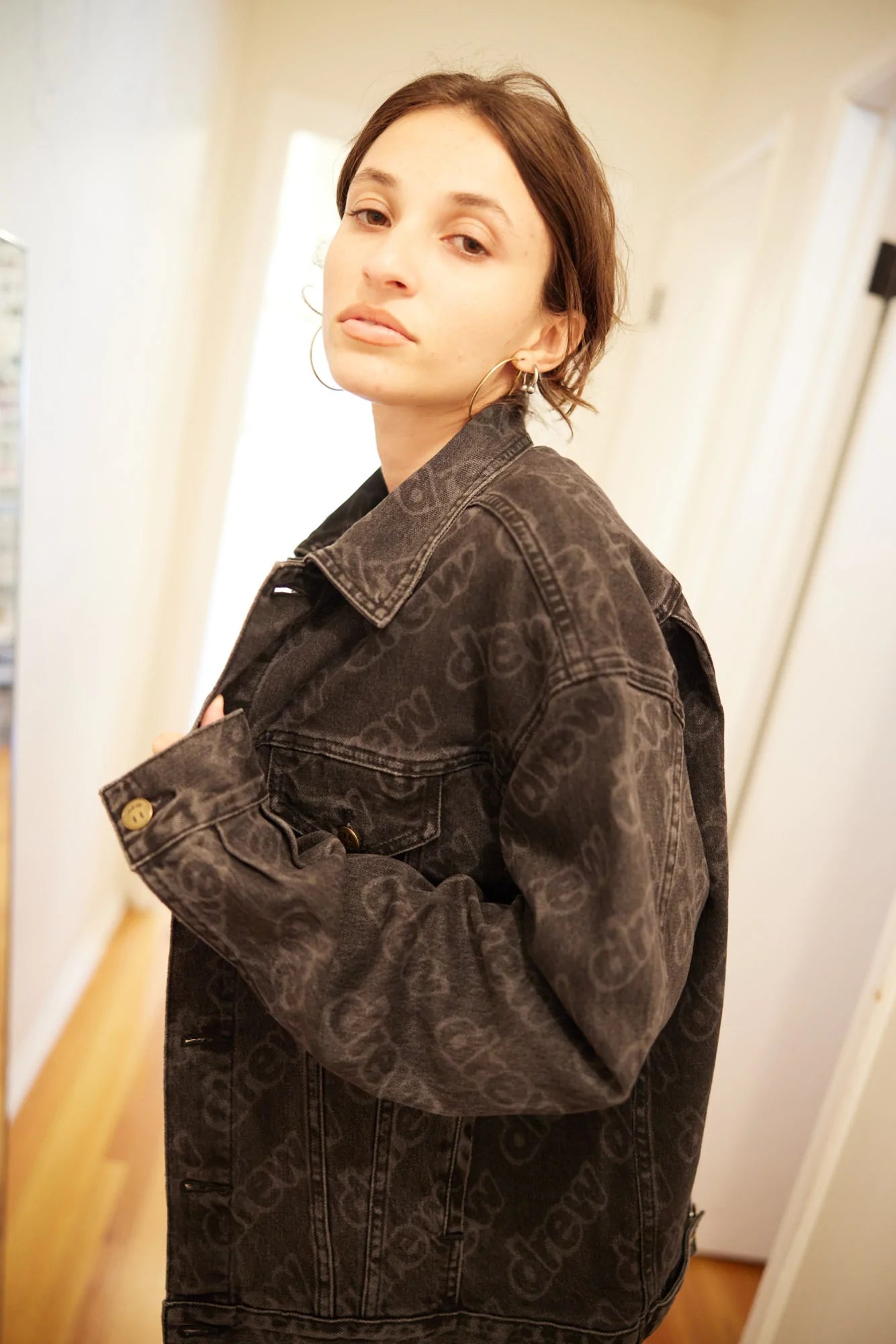 oversized mascot trucker jacket - black secret repeat – drew wearhouse